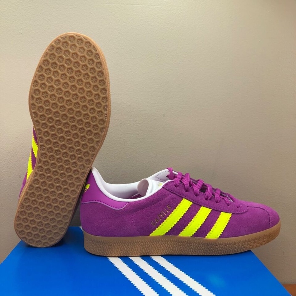 adidas Originals Gazelle Sneakers 'Purple Burst/Yellow' JI1373 Womens Size 9